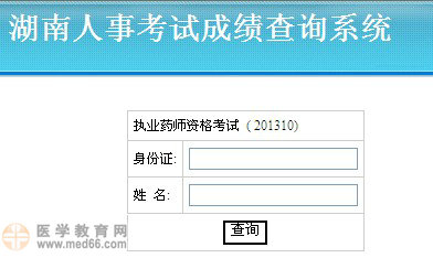 湖南省執(zhí)業(yè)藥師考試成績(jī)查詢