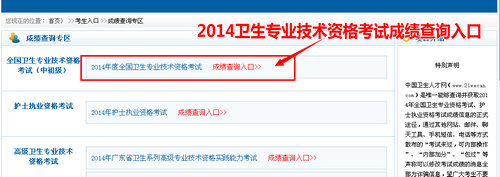 2014年衛(wèi)生專(zhuān)業(yè)技術(shù)資格考試成績(jī)查詢(xún)?nèi)肟? width=
