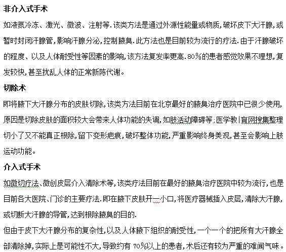 腋臭患者可以通過以下3種手術(shù)方式恢復(fù)健康