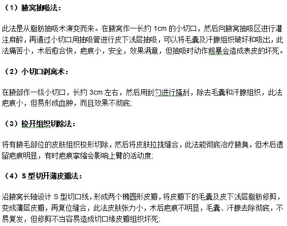 想要擺脫腋臭困擾可以接受哪些手術療法？