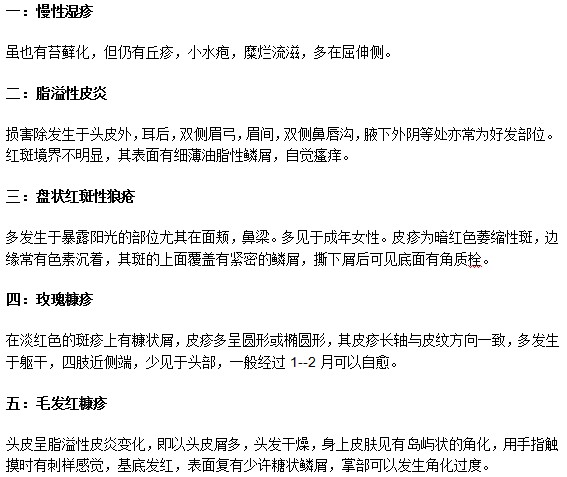 牛皮癬診斷時要注意與以下疾病進行鑒別