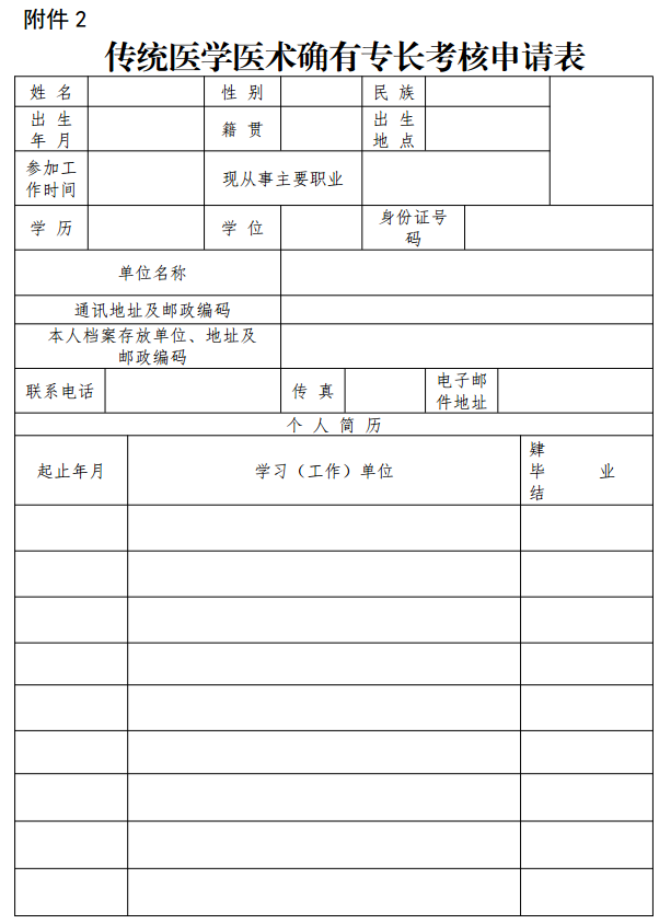 2017年四川省涼山彝族自治州傳統(tǒng)醫(yī)學(xué)師承和確有專(zhuān)長(zhǎng)考核申請(qǐng)表