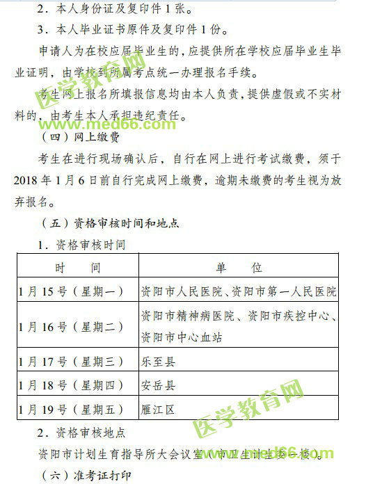 2018年四川省資陽市護(hù)士資格考試報名|現(xiàn)場審核時間