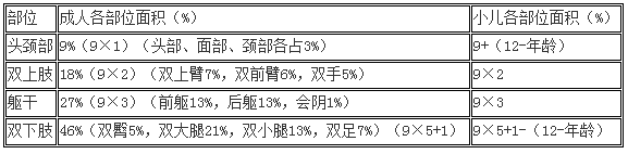 臨床執(zhí)業(yè)醫(yī)師輔其他科目輔導(dǎo)-燒傷面積計(jì)算