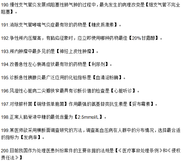 200條高頻考點！臨床執(zhí)業(yè)醫(yī)師考前必背