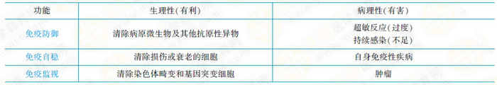 免疫系統(tǒng)的主要功能