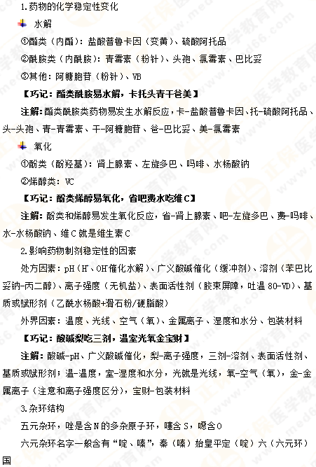 專業(yè)師資講義：執(zhí)業(yè)藥師備考難題——藥物化學(xué)，15分鐘重點(diǎn)回顧！