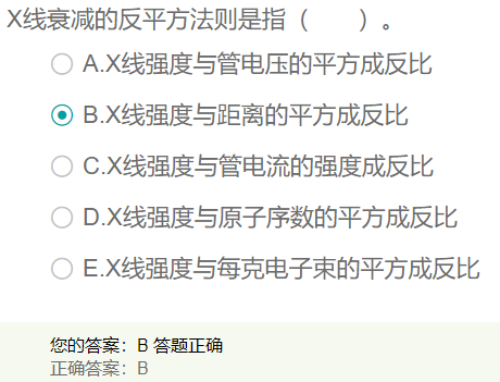 X線衰減的反平方法則