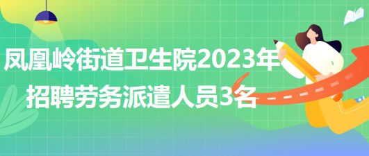 山東省臨沂市鳳凰嶺街道衛(wèi)生院2023年招聘勞務派遣人員3名