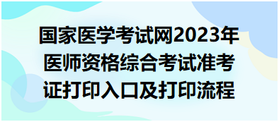 國家醫(yī)學考試網2023年醫(yī)師資格綜合考試準考證打印入口及打印流程