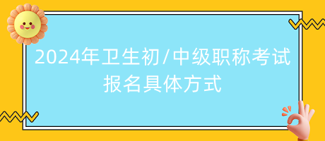 2024年衛(wèi)生初中級職稱考試報名具體方式
