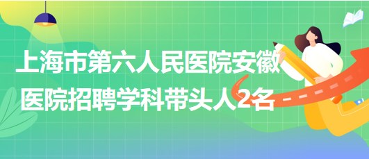 上海市第六人民醫(yī)院安徽醫(yī)院2023年招聘學科帶頭人2名