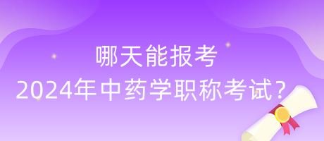 哪天能報考2024年中藥學(xué)職稱考試？