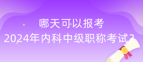 哪天可以報考2024年內科中級職稱考試？