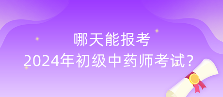 哪天能報(bào)考2024年初級中藥師考試？